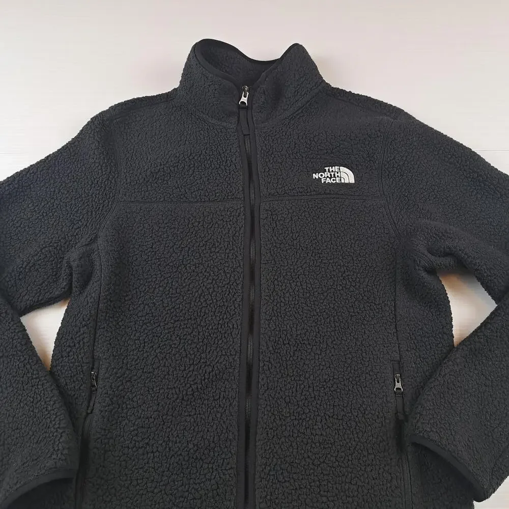 The North Face Jacket Mens Medium Black Sherpa Fleece Full Zip Outdoor Hiking
